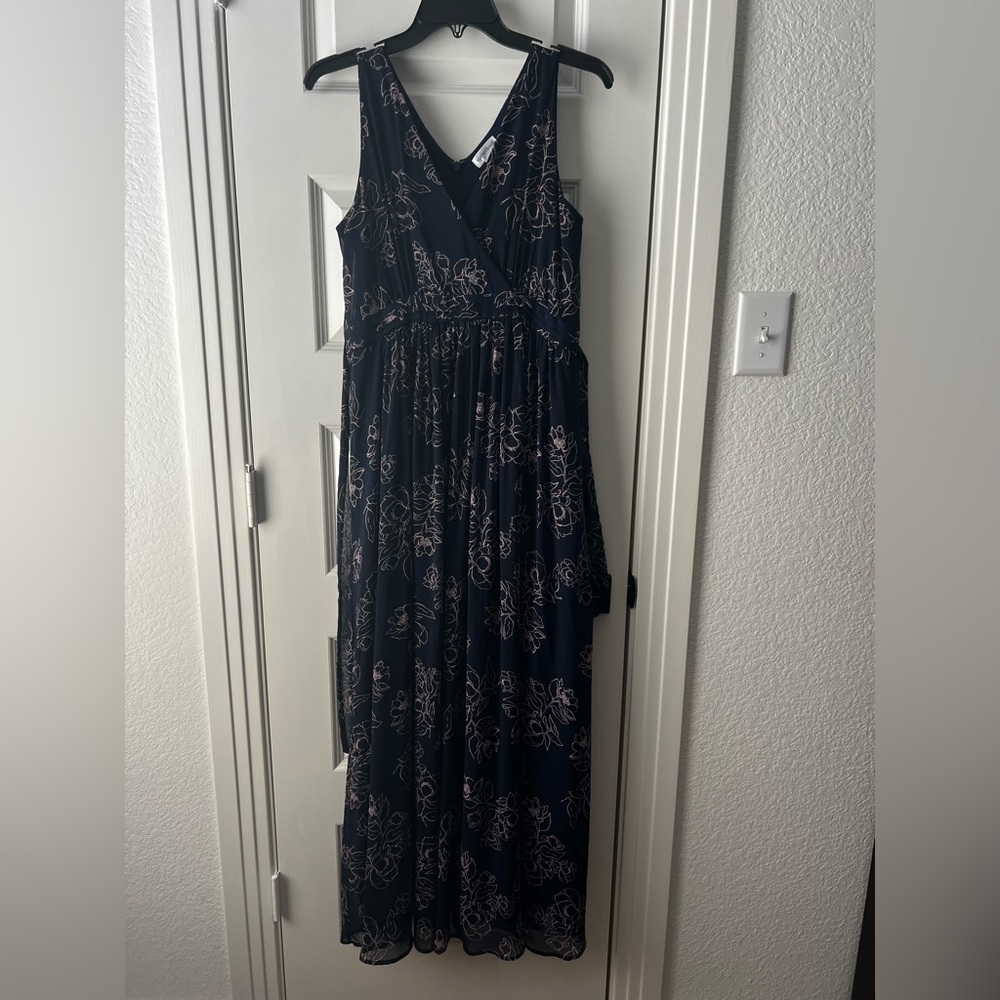 Motherhood Navy and Pink Floral Maxi Dress